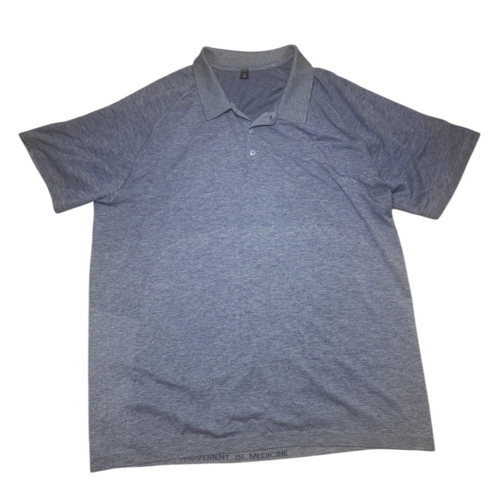 Lululemon Metal Vent Tech 2.0 Polo Shirt Mens Blue Stretch Golf Activewear XXL